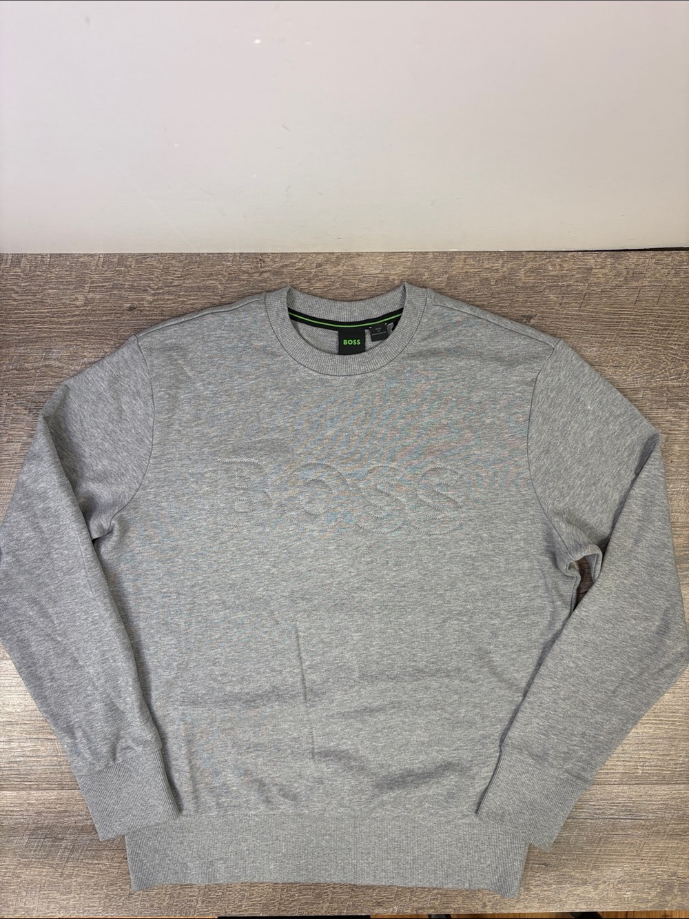 BOSS Hugo Boss Men’s Salbo Logo Crewneck Sweatshirt Gray Size Medium